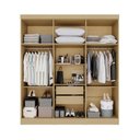 Ver mais imagens de Guarda-Roupa Casal Modulado Canto com Espelho 15 Portas 6 Gavetas Multimóveis Madeirado/Cinza