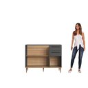 Ver imagem 5 de Balcão de Cozinha 120cm 3 Portas 2 Gavetas Espaço Cuba ou Tampo Isabelle Cinza/Freijó/Grafite