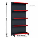 Ver imagem 2 de Gondola Parede 202 Fit Ate 2 Metros Preto 10 Bandeja Pe Vermelho