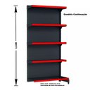 Ver imagem 3 de Gondola Parede 202 Fit Ate 2 Metros Preto 10 Bandeja Pe Vermelho