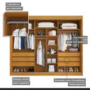 Ver imagem 6 de Guarda Roupa Casal 3 Portas de Correr 6 Gavetas Veneza