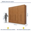 Ver imagem 5 de Guarda Roupa Casal MDF 6 Portas 8 Gavetas Bergamo