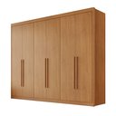 Ver imagem 3 de Guarda Roupa Casal 6 Portas 8 Gavetas Bergamo 100% MDF Marrom/Cinamomo