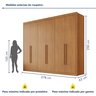 Guarda Roupa Casal MDF 6 Portas 8 Gavetas Bergamo - 4