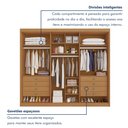 Ver imagem 6 de Guarda Roupa Casal 6 Portas 8 Gavetas Bergamo 100% MDF Marrom/Cinamomo