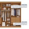 Guarda Roupa Casal MDF 6 Portas 8 Gavetas Bergamo - 9