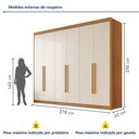 Ver imagem 4 de Guarda Roupa Casal 6 Portas 8 Gavetas Bergamo 100% MDF