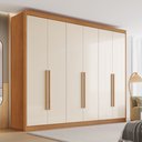 Ver imagem 1 de Guarda Roupa Casal 6 Portas 8 Gavetas Bergamo 100% MDF Bege/Cinamomo/Off White
