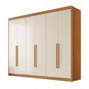 Ver imagem 3 de Guarda Roupa Casal 6 Portas 8 Gavetas Bergamo 100% MDF Bege/Cinamomo/Off White