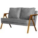 Ver imagem 3 de Kit 1 Poltrona Mona Luxo + Namoradeira Mona Luxo Recepção - Suede Cinza