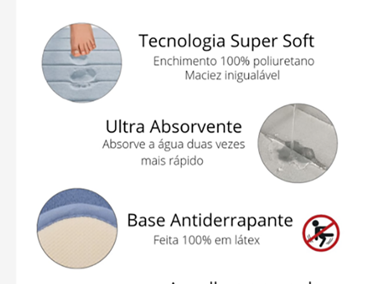 Tapete Para Banheiro Crochê Antiderrapante Super Soft Macio:Turquesa - 4