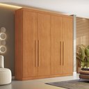 Ver imagem 1 de Guarda Roupa Casal 4 Portas 3 Gavetas 100% MDF Roma Cinamomo Marrom