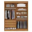 Ver imagem 5 de Guarda Roupa Casal 4 Portas 3 Gavetas 100% MDF Roma Cinamomo Marrom