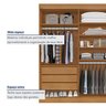 Guarda Roupa Casal 4 Portas 3 Gavetas Roma - 9