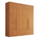 Ver imagem 3 de Guarda Roupa Casal 4 Portas 3 Gavetas 100% MDF Roma Cinamomo Marrom