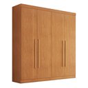 Ver imagem 3 de Guarda Roupa Casal 4 Portas 3 Gavetas 100% MDF Roma Cinamomo Marrom