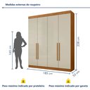 Ver imagem 4 de Guarda Roupa Casal 4 Portas 3 Gavetas Roma