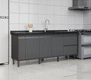 Ver imagem 1 de Gabinete Cozinha Mdf 1,94m Elegance com 8 Pés Pré-montado:cinza