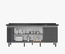 Ver imagem 4 de Gabinete Cozinha Mdf 1,94m Elegance com 8 Pés Pré-montado:cinza