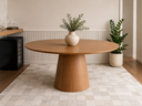 Ver imagem 1 de Mesa de Jantar Oval 160x90cm em MDF Freijó - Base Cone