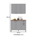 Ver imagem 4 de Cozinha Compacta Bariloche 6 Portas 2 Gavetas com Tampo e Pés 100% MDF Titânio Fosco - Indékes