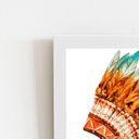 Ver imagem 2 de Quadro Cocar Indígena Penas Coloridas Moldura Branca 60x40cm