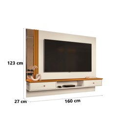 Painel Suspenso Arezzo para Tv Ate 55'' 2 Portas Off White/cedro Edn Moveis - 2