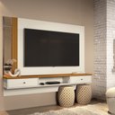 Ver imagem 1 de Painel Suspenso Arezzo para Tv Ate 55'' 2 Portas Off White/cedro Edn Moveis