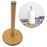 Suporte Porta Rolo Papel Toalha Bambu Vertical Bancada - 4