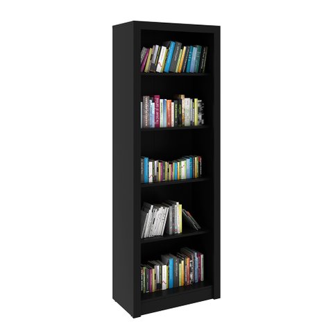 Armário Estante Alto para Escritório Home Office ME4104 MDP Preto - Gran Belo