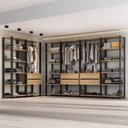Ver imagem 1 de Closet Aberto Modulado Arara Organizadora com Cabideiro 405cm Allegra Multimóveis Mp4391 Preto/