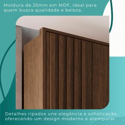 Guarda Roupas Casal 100% Mdf 6 Portas 5 Gavetas Moscou Ripado - Mais Móveis New Canion - 5