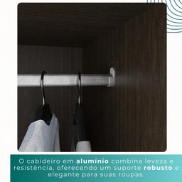 Guarda Roupas Casal 100% Mdf 6 Portas 5 Gavetas Moscou Ripado - Mais Móveis New Canion - 9