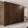Guarda Roupas Casal 100% Mdf 6 Portas 5 Gavetas Moscou Ripado - Mais Móveis New Canion - 2