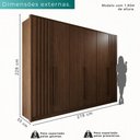Ver imagem 3 de Guarda Roupas Casal 100% Mdf 6 Portas 5 Gavetas Moscou Ripado - Mais Móveis New Canion