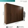 Guarda Roupas Casal 100% Mdf 6 Portas 5 Gavetas Moscou Ripado - Mais Móveis New Canion - 3