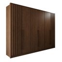 Ver imagem 1 de Guarda Roupas Casal 100% Mdf 6 Portas 5 Gavetas Moscou Ripado - Mais Móveis New Canion