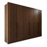 Guarda Roupas Casal 100% Mdf 6 Portas 5 Gavetas Moscou Ripado - Mais Móveis New Canion - 1