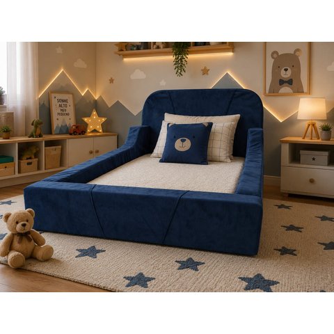 Cama Montessoriana Infantil Premium Segurança e Conforto:Azul