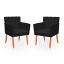 Ver imagem 1 de Kit com 2 Poltronas Cadeiras Elegante Confortável e Reforçada para Sala Carol Suede