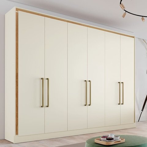Guarda Roupa Casal 6 Portas 6 Gavetas - Argos-off White - Made Marcs