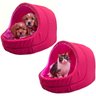 Kit 2x Camas Pet Iglu Raça Médio para Cachorro e Gato com Almofada - Rosa e Rosa - 2