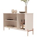 Ver imagem 3 de Buffet Aquarela 3 Portas MDP Off White Bronze Preto Bechara Móveis