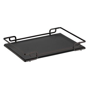 Bandeja Multiuso Hara Luana Tampo Couríssimo Preto 30x40 Cm:Preta