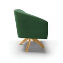 Ver imagem 4 de Kit 02 Poltronas Giratória Stella Veludo Verde Base Madeira MA30 - D’Rossi