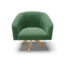 Ver imagem 3 de Kit 02 Poltronas Giratória Stella Veludo Verde Base Madeira MA30 - D’Rossi