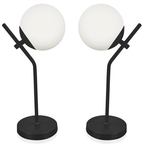 Kit 2 Abajur Luminária De Mesa Aro Jabuticaba Orby Preto