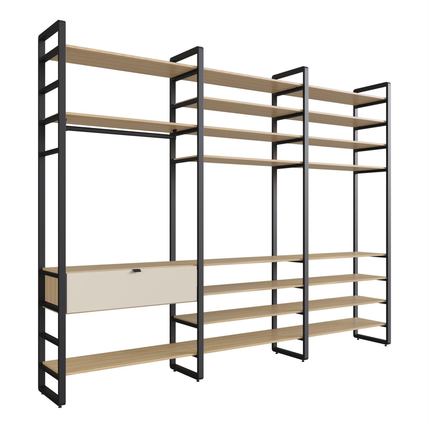 Modulo Industrial Triplo 19 Prateleiras 1 Gaveta Nancy - 2