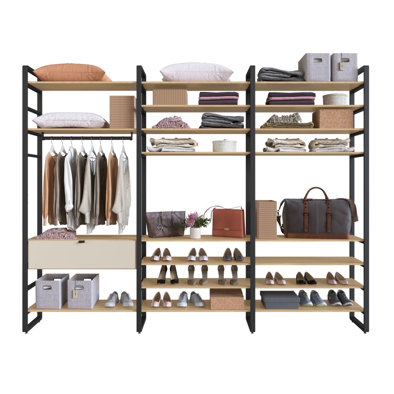 Modulo Industrial Triplo 19 Prateleiras 1 Gaveta Nancy - 4