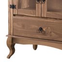 Ver imagem 3 de Balcão Buffet Aparador 3 Portas 1 Gaveta Portas de Vidro Pés Luiz Xv D125 - Mel Rustic